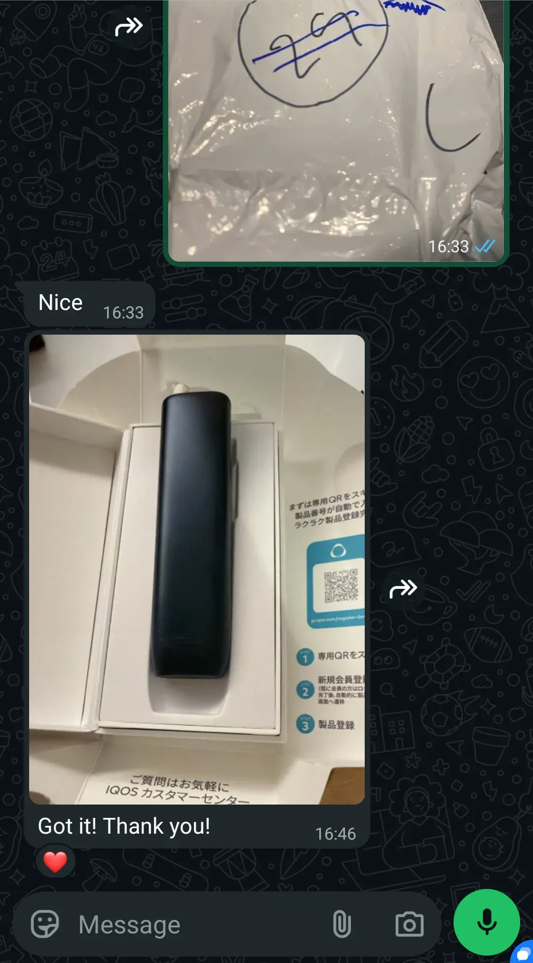 WhatsApp chat with a customer in Bangkok about ILUMA i ONE