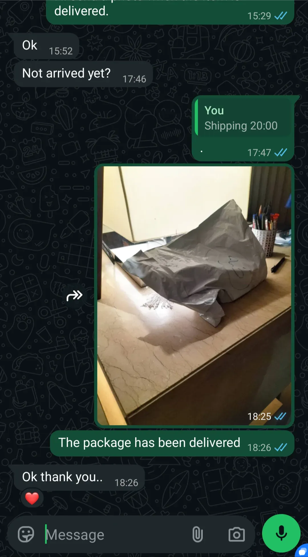 WhatsApp chat with a customer in Bangkok about TEREA Yugen