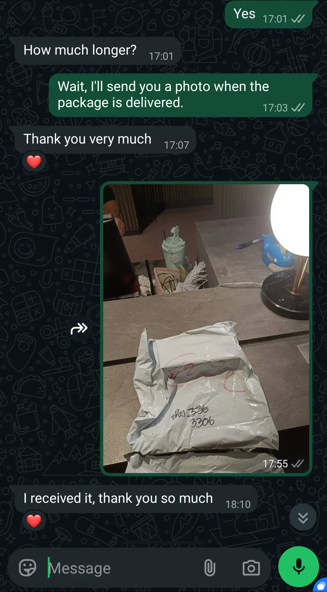 WhatsApp chat with a customer in Bangkok about ILUMA i ONE