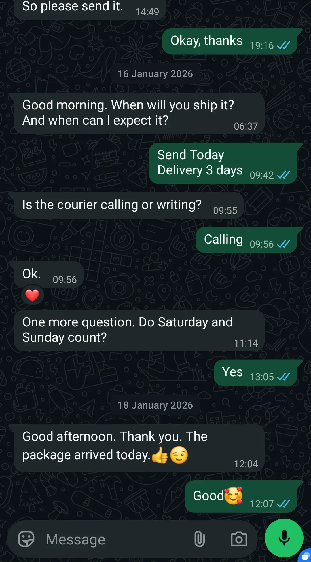 WhatsApp chat with a customer in Phuket about TEREA Turquoise & Mint