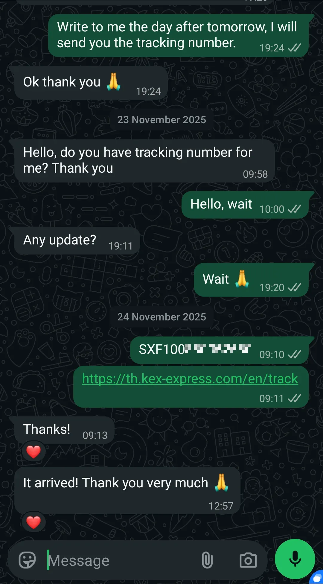 WhatsApp chat with a customer in Koh Lanta about ILUMA i ONE